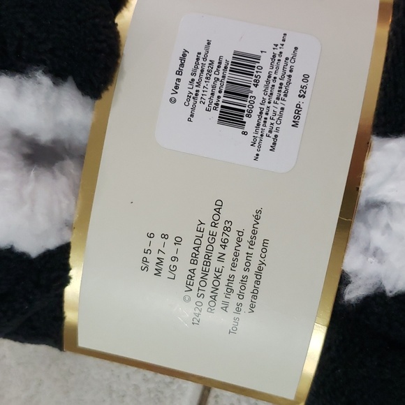 Vera Bradley Cozy Life Slippers No Slip Enchanting Dream Medium M 7-8 NWT $25 - Picture 7 of 9